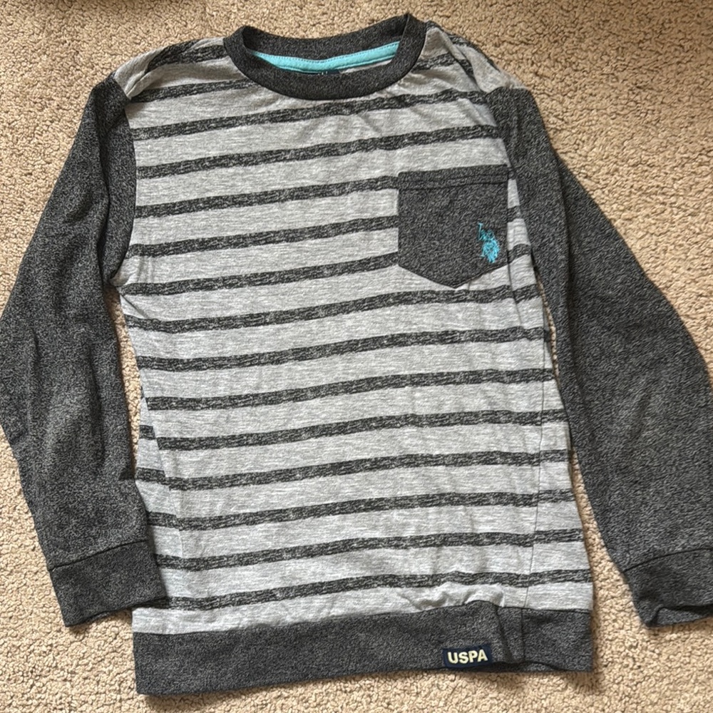 Polo Gray Striped Kids Shirt